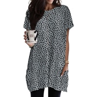 Azura Exchange Leopard Print Tunic Top with Side Pockets - S thumbnail