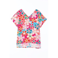 Azura Exchange Abstract Print V Neck Dolman Blouse - M thumbnail