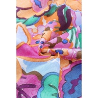 Azura Exchange Flutter Sleeves Smocked Neck Blouse with Floral Print - XL thumbnail