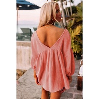 Azura Exchange V Neck Bracelet Sleeve Babydoll Blouse - XL thumbnail