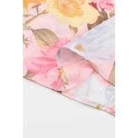 Azura Exchange Floral Blouse with Shirred Cuff Sleeves - L thumbnail
