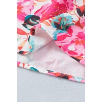 Azura Exchange Ruffle Flutter Sleeve Floral Print Blouse - S thumbnail