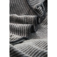 Gray Ribbed Knit Off-Shoulder Balloon Sleeve Top - L thumbnail