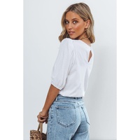Azura Exchange Puff Sleeve Keyhole Back Top - XL thumbnail