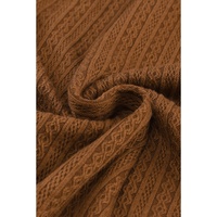 Orange Faux Knit Jacquard Puffy Long Sleeve Top - S thumbnail