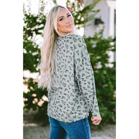 Azura Exchange Animal Print Stitching Loose Long Sleeve Top - M thumbnail