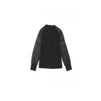 Azura Exchange Striped Mesh Long Sleeve Crewneck Ribbed Top - L thumbnail