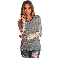 Azura Exchange Lace Crochet Long Sleeve Top - S thumbnail