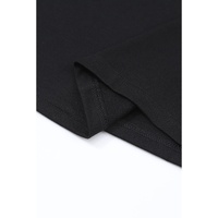 Black Asymmetrical Cut Out Buttoned Long Sleeve Top - S thumbnail