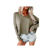 Azura Exchange Loose V Neck Dropped Sleeve Top - L thumbnail
