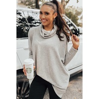 Gray Cowl Neck Shift Tunic Top - L thumbnail