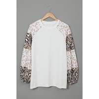 Azura Exchange Leopard Print Bubble Sleeve Top - S thumbnail