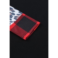 Azura Exchange Plaid & Leopard Print Off Shoulder Top - L thumbnail