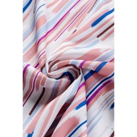 White Multicolor Striped Splash Half Sleeve Blouse - M thumbnail