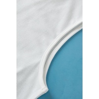 White Crew Neck Pleated Tank Top - M thumbnail