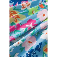 Sky Blue Frilled Collar Floral Vest - L thumbnail