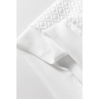 White Textured Puff Long Sleeve Round Neck Top - S thumbnail
