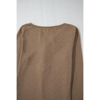 Chestnut Anglaise Broider Ribbed Long Sleeve Top - L thumbnail