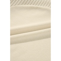 Beige Thermal Knit Patchwork Exposed Seam Long Sleeve Top - L thumbnail