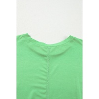 Blue Colorblock Striped Drop Shoulder Loose Top - S thumbnail
