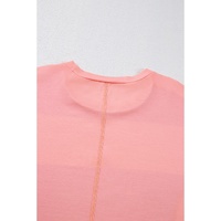 Light Blue Colorblock Striped Drop Shoulder Loose Top - L thumbnail