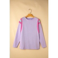 Phalaenopsis Mineral Wash Colorblock Arm Patchwork Oversize Top - L thumbnail