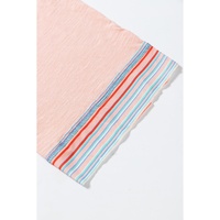 Grapefruit Orange Waffle Knit Wide Bracelet Sleeve Patchwork Raglan Top - L thumbnail