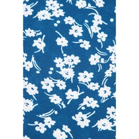 Blue Ditsy Floral Print Lantern Sleeve Blouse - S thumbnail