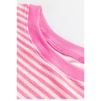 Azura Exchange Pink Stripe Loose Drop Shoulder Long Sleeve Top - 2XL thumbnail