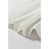White Textured Colorblock V Neck Elegant Blouse - L thumbnail