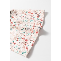 Goat Colorblock Floral Patchwork Flared Sleeve Buttons Henley Top - L thumbnail