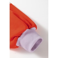 Orange Color Block Side Slits Raglan Sleeve Loose Fit Top - 2XL thumbnail