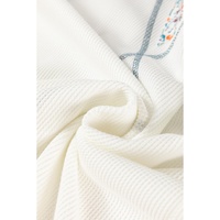 White Floral Patchwork Waffle Knit Raglan Top - M thumbnail