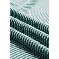 Light Blue Corded Colorblock Drop Shoulder Loose Top - S thumbnail