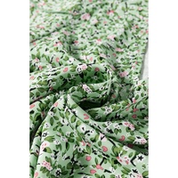 Green Boho Floral V Neck Wrap Short Sleeve Blouse - L thumbnail