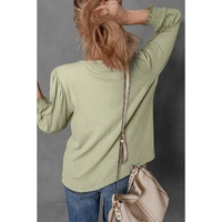 Laurel Green Textured Round Neck Half Sleeve Blouse - 2XL thumbnail