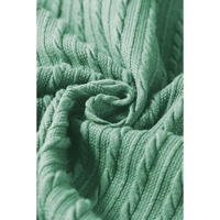 Moonlight Jade Solid Color Textured Flutter Sleeve Top - L thumbnail