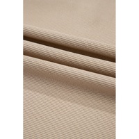 Pale Khaki Contrast V Neck Ruffled Textured Knit Top - L thumbnail