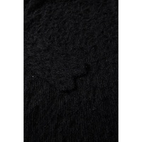 Black Flower Lace See Through Mock Neck Long Sleeve Top - L thumbnail