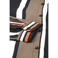 Black Brown Striped Modern Women Shirt - M thumbnail