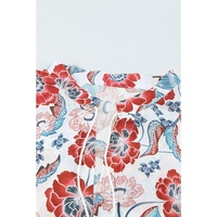 Azura Exchange Split Neck Bubble Sleeve Blouse - S thumbnail