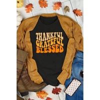Azura Exchange Thankful Grateful Blessed Graphic Tee - S thumbnail