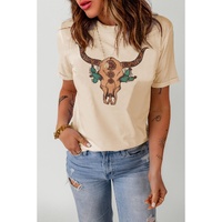 Azura Exchange Western Steer Skull Graphic Print T-Shirt - S thumbnail