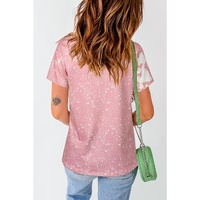 Pink Tie Dye Color Bleached Short Sleeve T Shirt - XL thumbnail