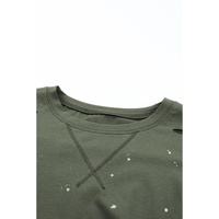 Azura Exchange Bleached Distressed Asymmetric Hem Top - M thumbnail