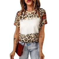 Azura Exchange Leopard Print Short Sleeve T-Shirt - S thumbnail