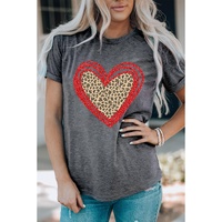 Azura Exchange Leopard Heart Graphic T-shirt - M thumbnail