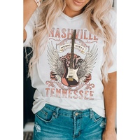 Azura Exchange Music City Guitar Graphic Print Tee - M thumbnail