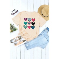 Azura Exchange Valentines Multi Pattern Heart Print T-Shirt - L thumbnail