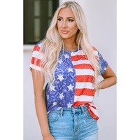 Azura Exchange American Flag Print Distressed Crew Neck T-Shirt - L thumbnail